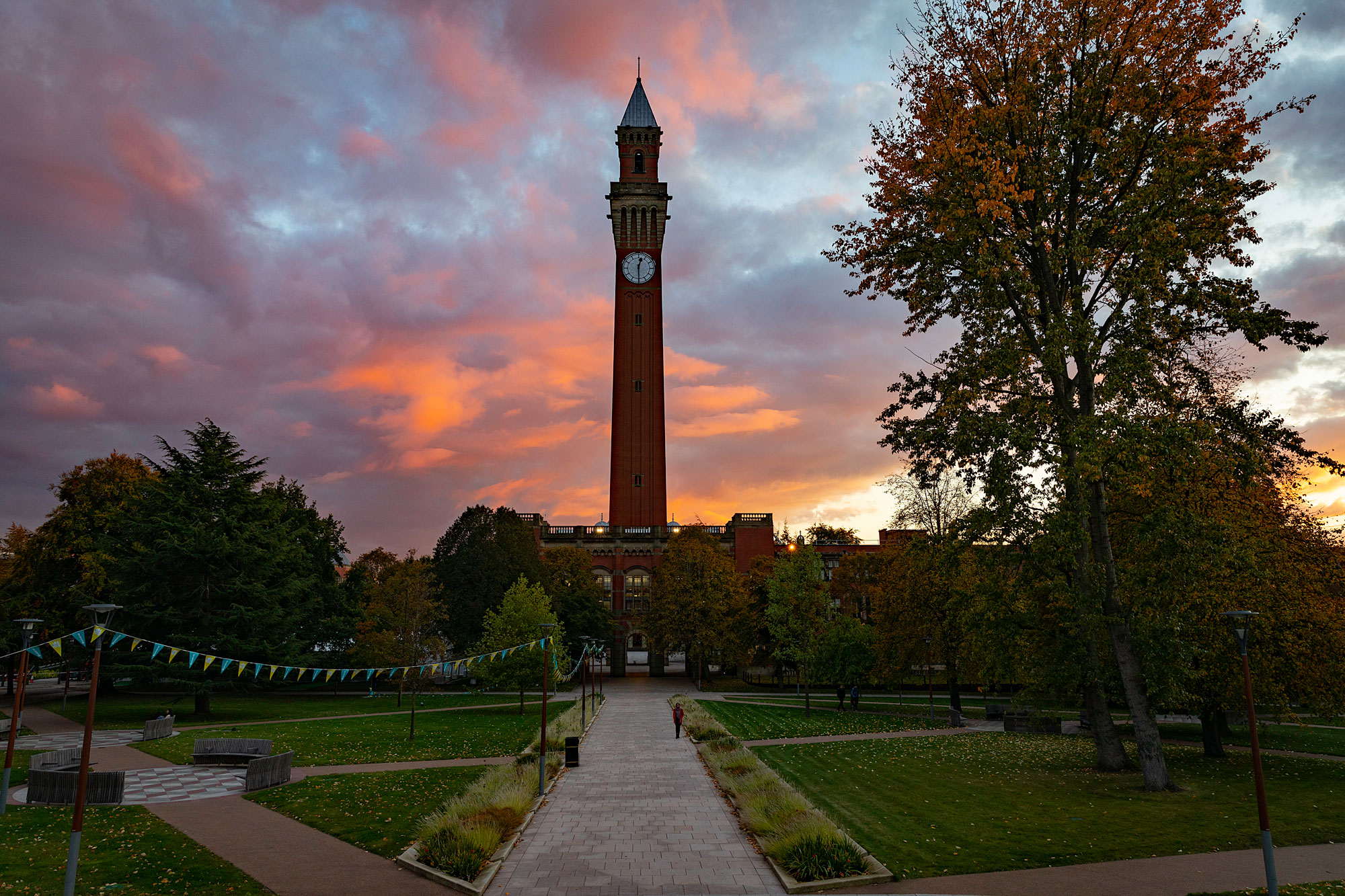 University of Birmingham Sunset on campus