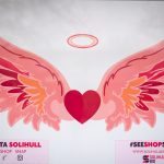 An angel wings mural