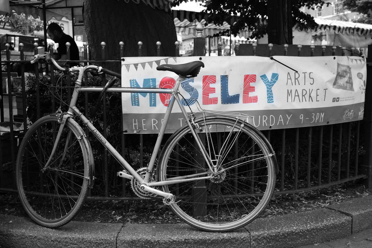 Sign in Black and White for Moseley markets