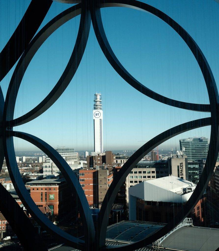 Classic view of the BT Tower Birmingham